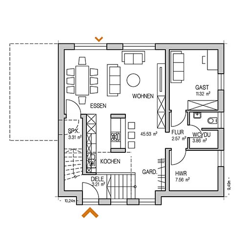RKR Haustyp | AM HANG AXA 140 | Erdgeschoss