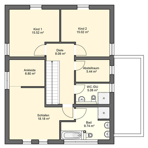 RKR Haustyp | Aktionshaus Bauhaus 171 | Obergeschoss