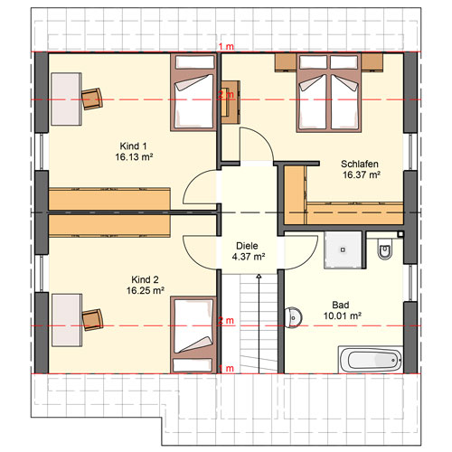 RKR Haustyp | Aktionshaus Satteldach 151 | Dachgeschoss