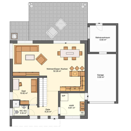 RKR Haustyp | Aktionshaus Stadtvilla 168 | Erdgeschoss