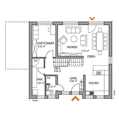 RKR Haustyp | BAUHAUS AMA 158 | Erdgeschoss