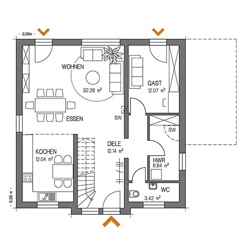 RKR Haustyp | BAUHAUS GALERIE 152 | Erdgeschoss