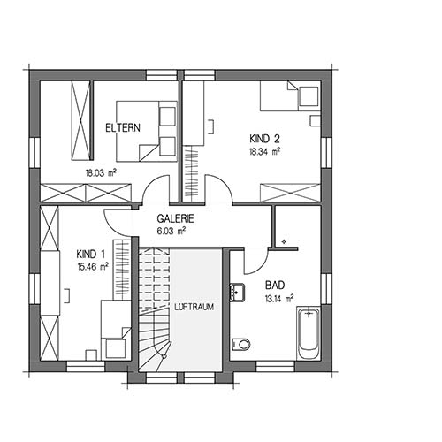 RKR Haustyp | BAUHAUS GALERIE 152 | Obergeschoss