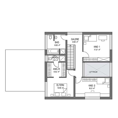 RKR Haustyp | BAUHAUS STADTVILLA 163 | Obergeschoss