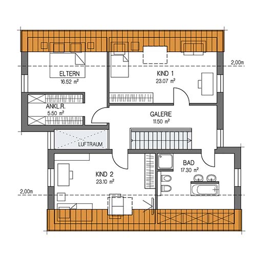 RKR Haustyp | PULTDACH VISION 199 | Dachgeschoss