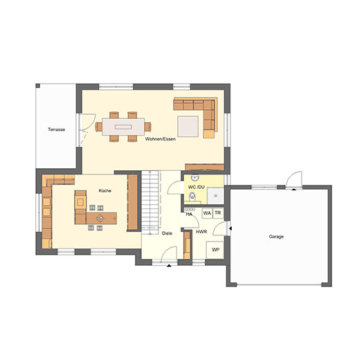 RKR Haustyp | Pultdachhaus Homburg 172 | Erdgeschoss