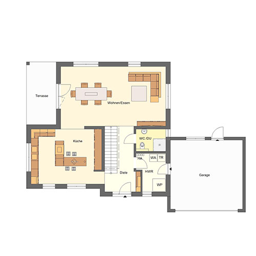 RKR Haustyp | Pultdachhaus Homburg 172 | Erdgeschoss