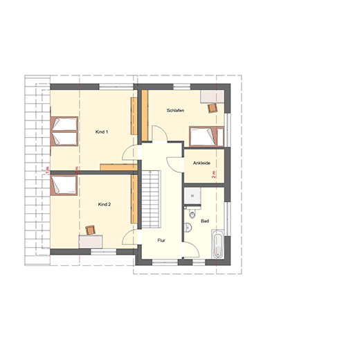 RKR Haustyp | Pultdachhaus Homburg 172 | Obergeschoss