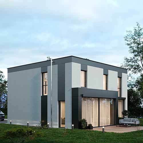 RKR Haustyp | RKR Komfort Haus - Bauhaus mit Erweiterung Erdgeschoss | Ansicht