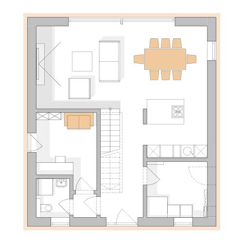 RKR Haustyp | RKR Komfort Haus - Satteldach | Erdgeschoss