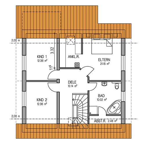 RKR Haustyp | SATTELDACH LUX 154 | Dachgeschoss