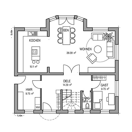 RKR Haustyp | AKTIONSHAUS ENEV | Erdgeschoss