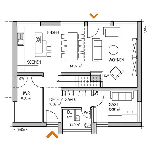 RKR Haustyp | STADTVILLA AKA 150 | Erdgeschoss