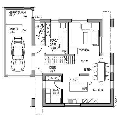 RKR Haustyp | STADTVILLA ART 3 161 | Erdgeschoss