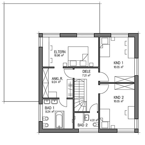 RKR Haustyp | STADTVILLA ASA 157 | Obergeschoss