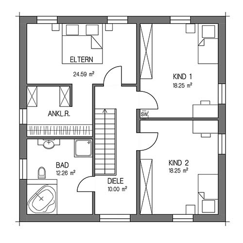 RKR Haustyp | STADTVILLA ELEGANZ 160 | Obergeschoss