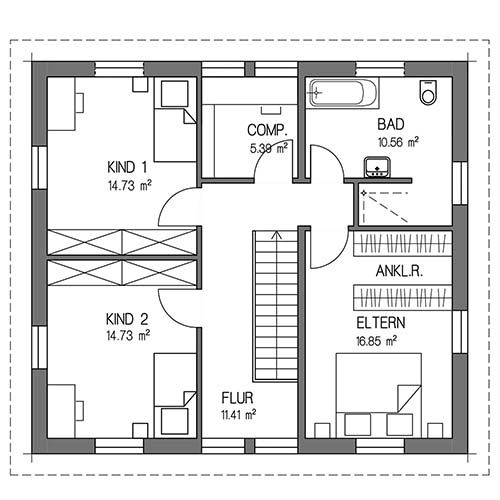RKR Haustyp | STADTVILLA FAVORIT 142 | Obergeschoss