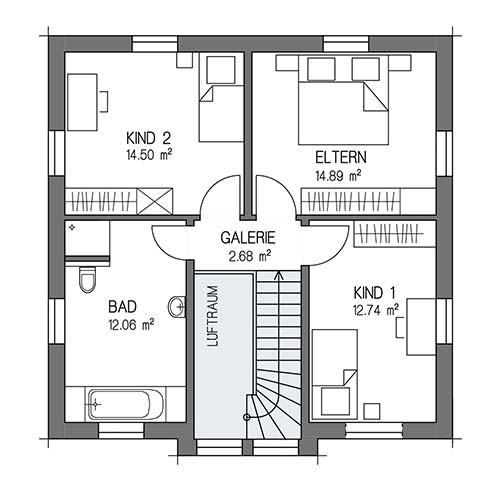 RKR Haustyp | STADTVILLA GALERIE 120 | Obergeschoss