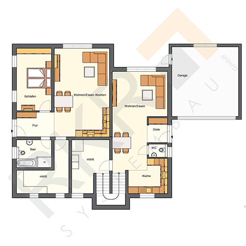 RKR Haustyp | Satteldachhaus Beckingen 231 mit Einliegerwohnung | Erdgeschoss