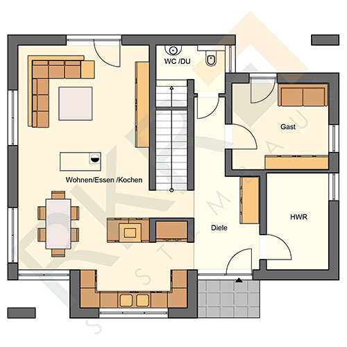 RKR Haustyp | Satteldachhaus Heusweiler 168 | Erdgeschoss