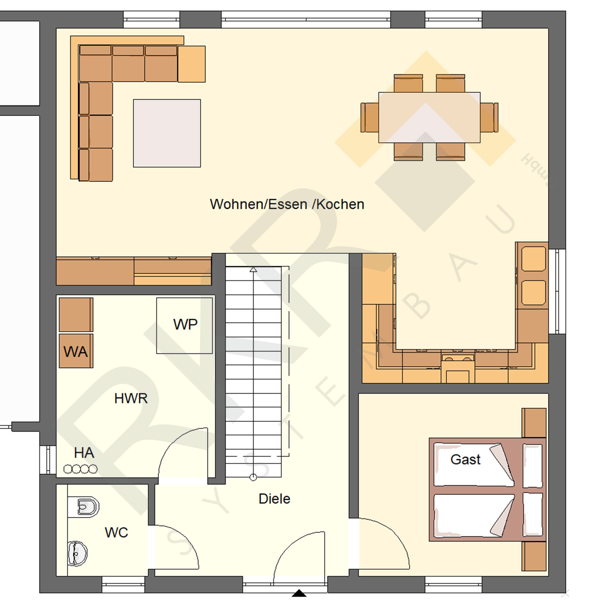 Rkr Haustyp Bauhaus Saarbrucken 157 Grundriss Plan Rkr Systembau Gmbh