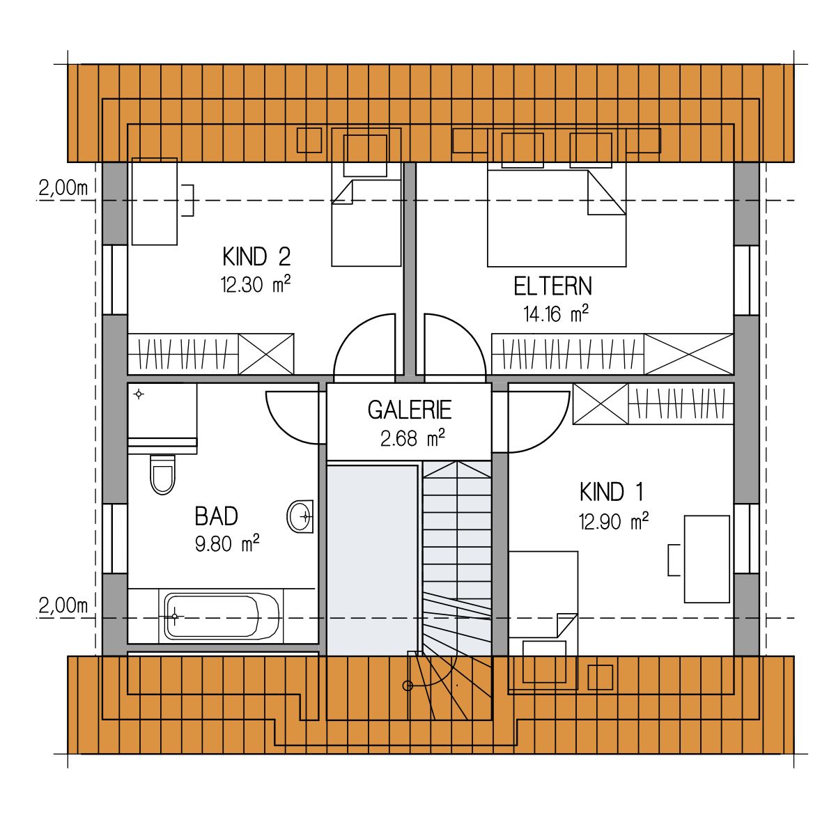 RKR Haus Grundriss Plan Haustyp Musterhaus Individuell | RKR Systembau GmbH